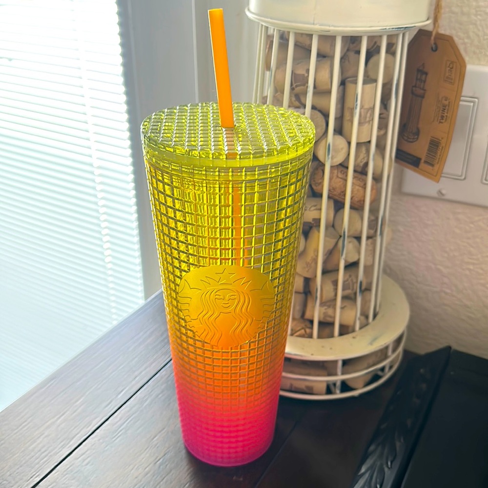 Pink and yellow ombré grid